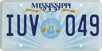 MS license plate IUV049