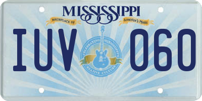 MS license plate IUV060