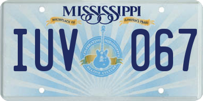 MS license plate IUV067