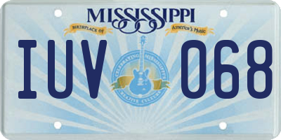 MS license plate IUV068