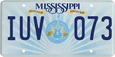 MS license plate IUV073