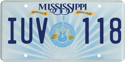 MS license plate IUV118