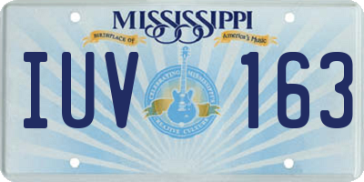 MS license plate IUV163