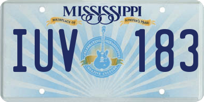 MS license plate IUV183