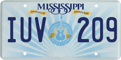 MS license plate IUV209