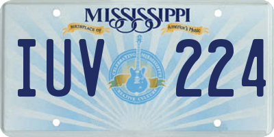 MS license plate IUV224