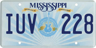 MS license plate IUV228
