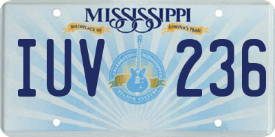 MS license plate IUV236