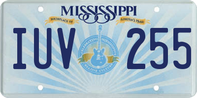 MS license plate IUV255