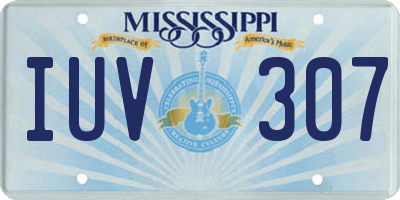 MS license plate IUV307