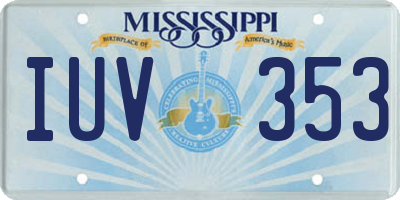 MS license plate IUV353