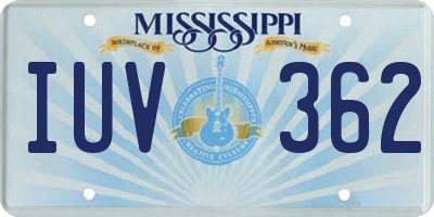 MS license plate IUV362