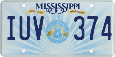 MS license plate IUV374