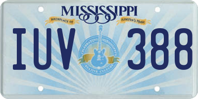MS license plate IUV388
