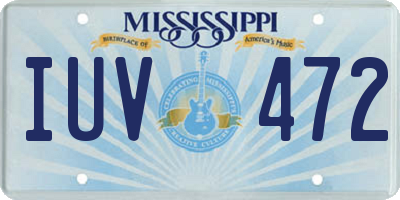 MS license plate IUV472