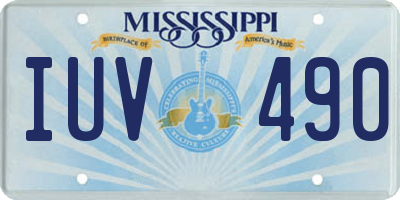 MS license plate IUV490