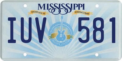 MS license plate IUV581