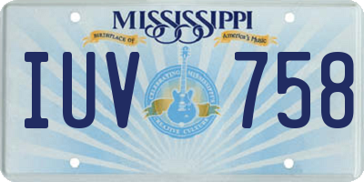 MS license plate IUV758