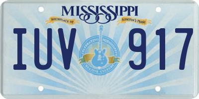 MS license plate IUV917