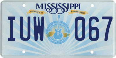 MS license plate IUW067