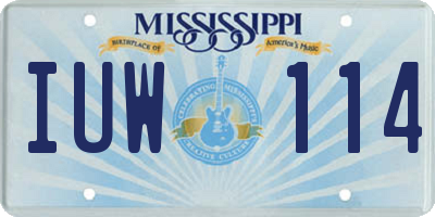 MS license plate IUW114