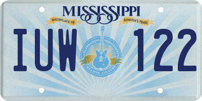 MS license plate IUW122