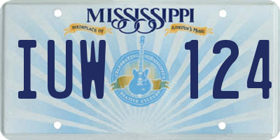 MS license plate IUW124