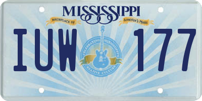 MS license plate IUW177