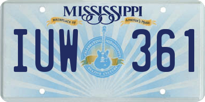 MS license plate IUW361