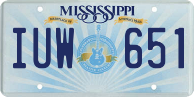 MS license plate IUW651