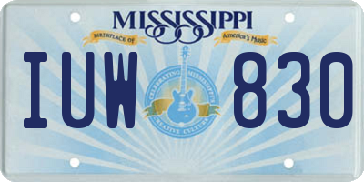 MS license plate IUW830