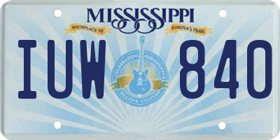 MS license plate IUW840