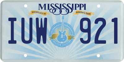 MS license plate IUW921