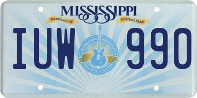 MS license plate IUW990