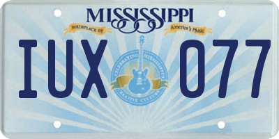 MS license plate IUX077