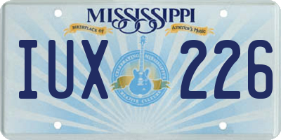 MS license plate IUX226