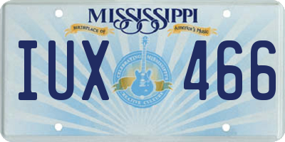 MS license plate IUX466
