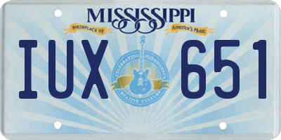 MS license plate IUX651