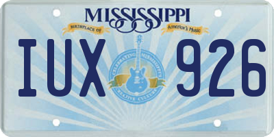 MS license plate IUX926