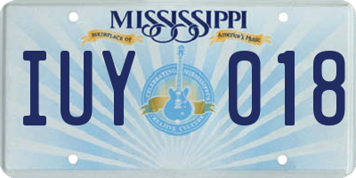 MS license plate IUY018
