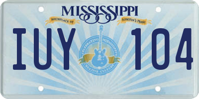 MS license plate IUY104