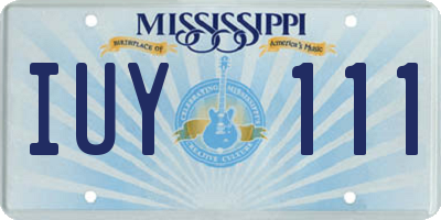 MS license plate IUY111