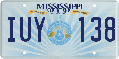 MS license plate IUY138