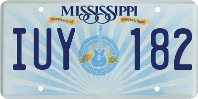 MS license plate IUY182