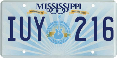 MS license plate IUY216