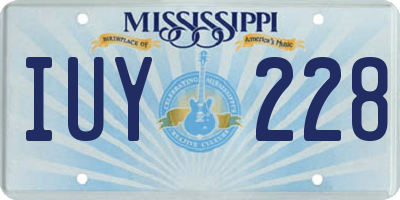 MS license plate IUY228