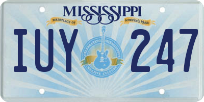 MS license plate IUY247
