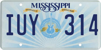 MS license plate IUY314