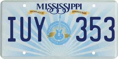 MS license plate IUY353