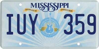 MS license plate IUY359